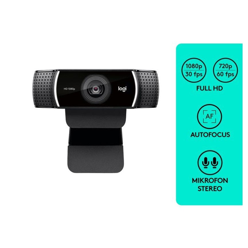 LOGITECH C922 WEBCAM PRO STREAMING FULL HD 1080P + TRIPOD