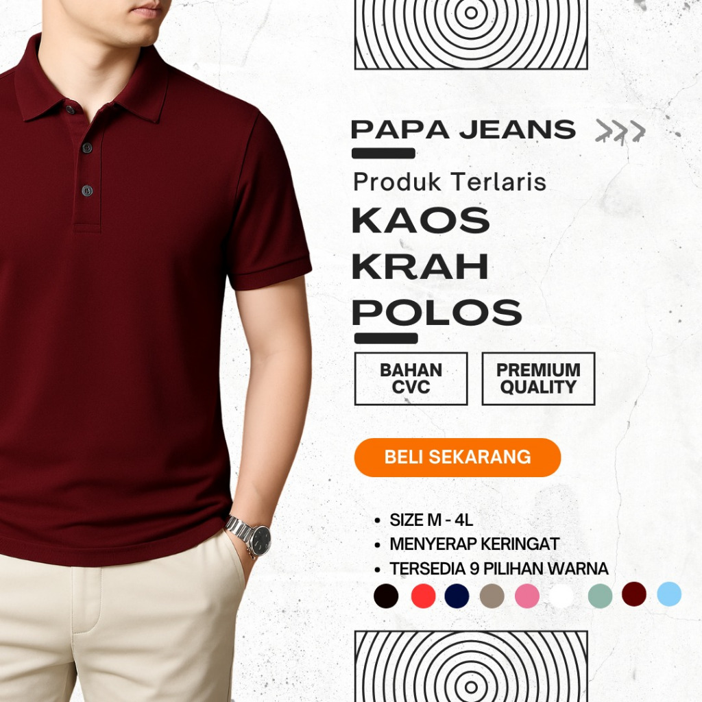 PAPA JEANS POLO TSHIRT - KAOS POLO PRIA DAN WANITA