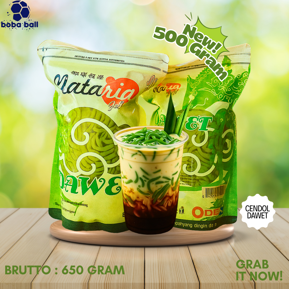 

Nataria Cendol Dawet | Toping Minuman Instan Siap Saji | Jelly Hijau Kekinian 500 Gram