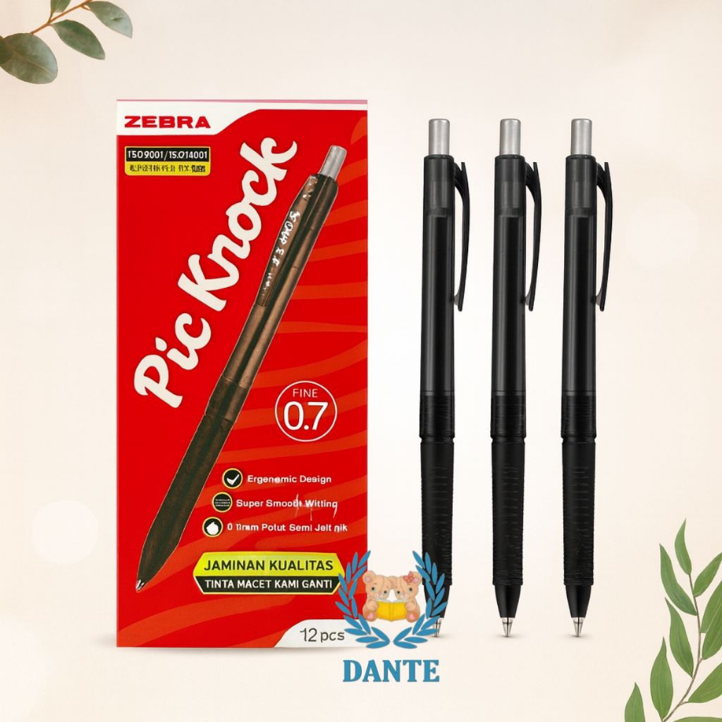 

Pulpen Zebra Pic Knock 0.7mm Clicker per Lusin