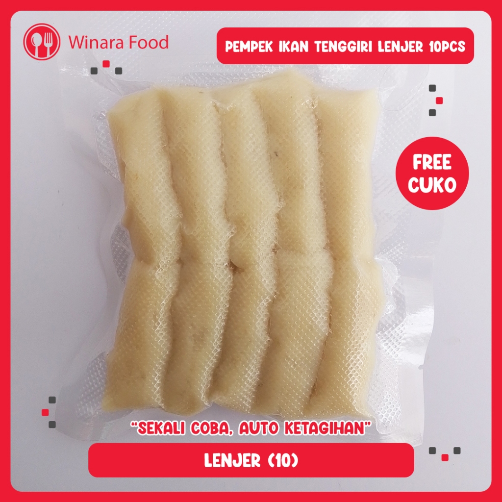 

Pempek Ikan Tenggiri Lenjer isi 10 pcs - Pempek Tenggiri - Pempek Palembang - Pempek Cuko Sedap