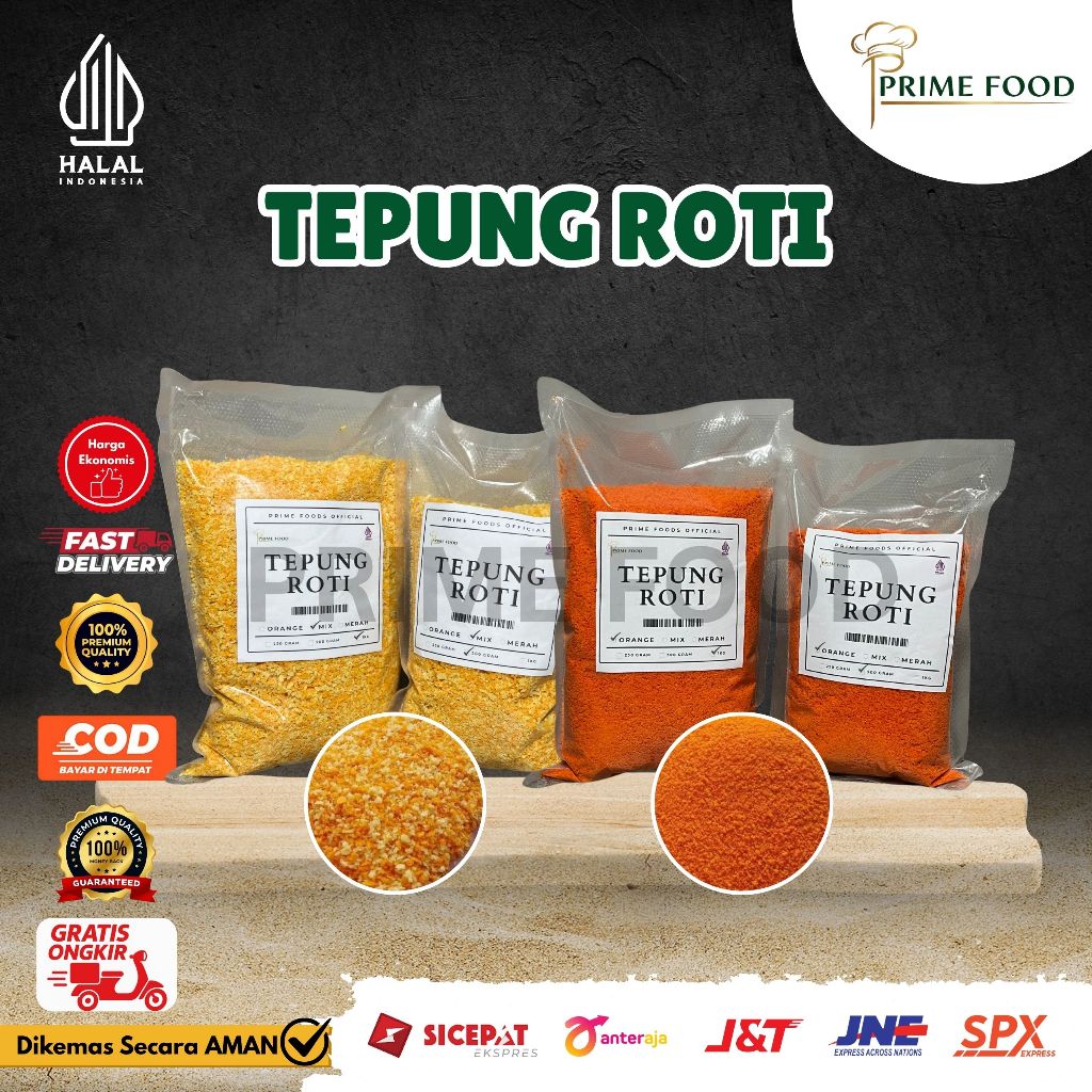 Tepung Roti Tepung Panir Mix, Merah & Oren Repack Gurih & Renyah  1KG/500G
