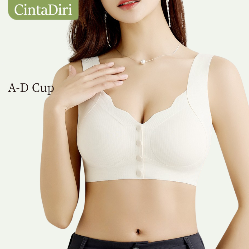 Cinta Diri Bra Kancing Depan Dalaman Wanita Tanpa Kawat Bra Untuk Payudara Besar BH
