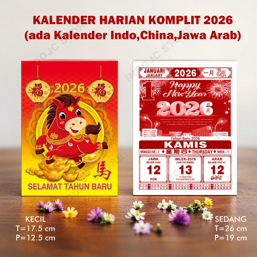

Kalender harian sobek 2026 INDONESIA Arab Chinese new imlek