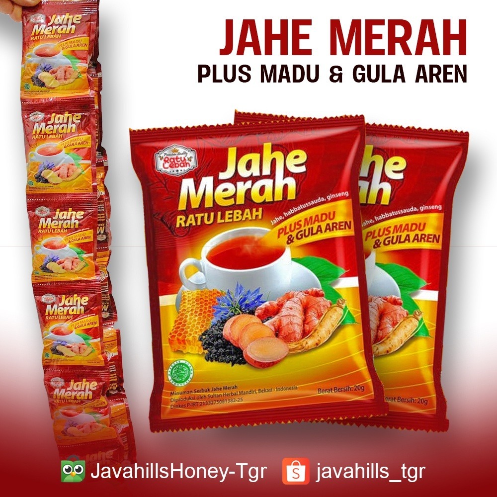 

Jahe Merah Ratu Lebah Sachet Membantu Meredakan Demam Gingseng Original Ampuh Bpom