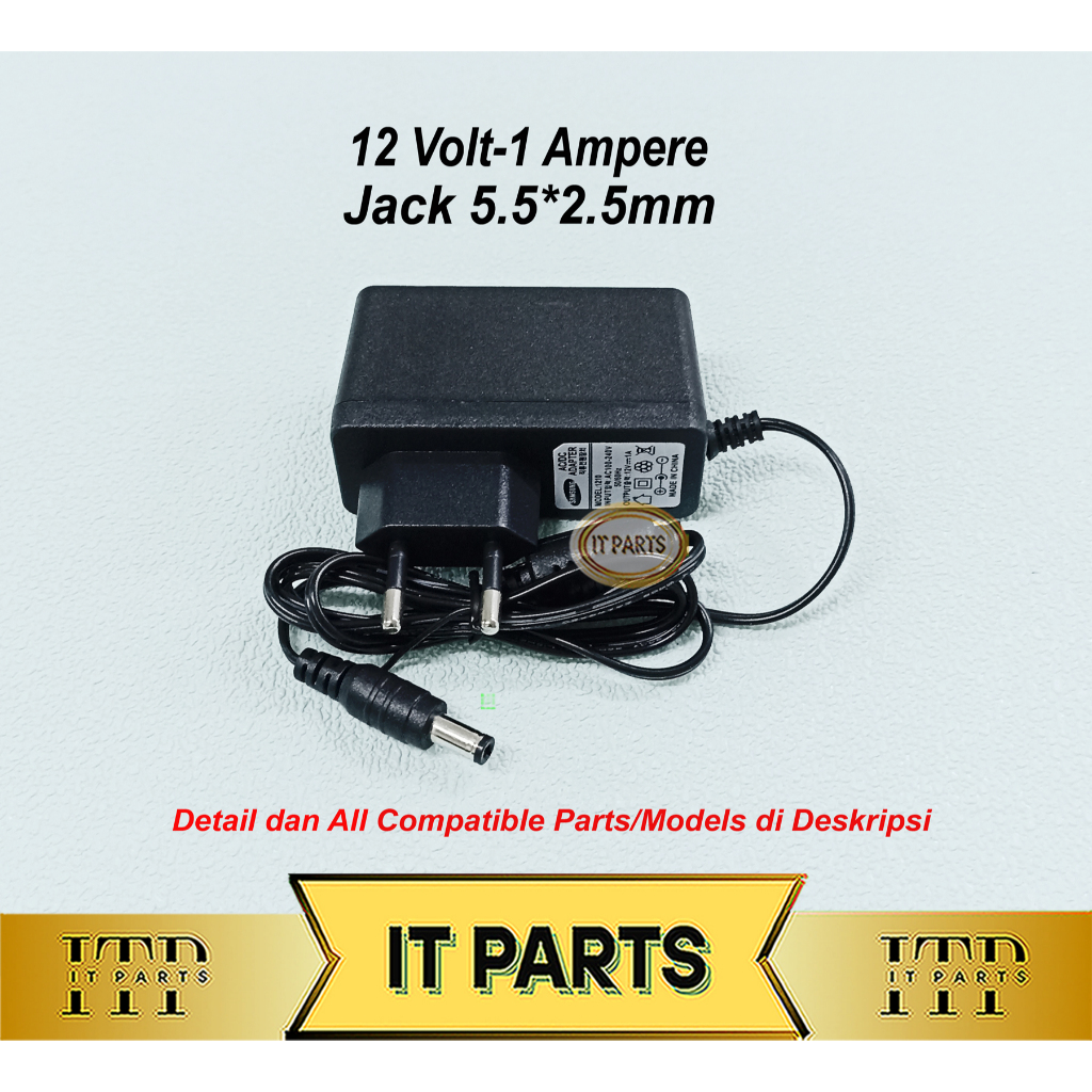 Adaptor 12V 1A Adaptor 12 Volt 1 Ampere 5.5x2.5
