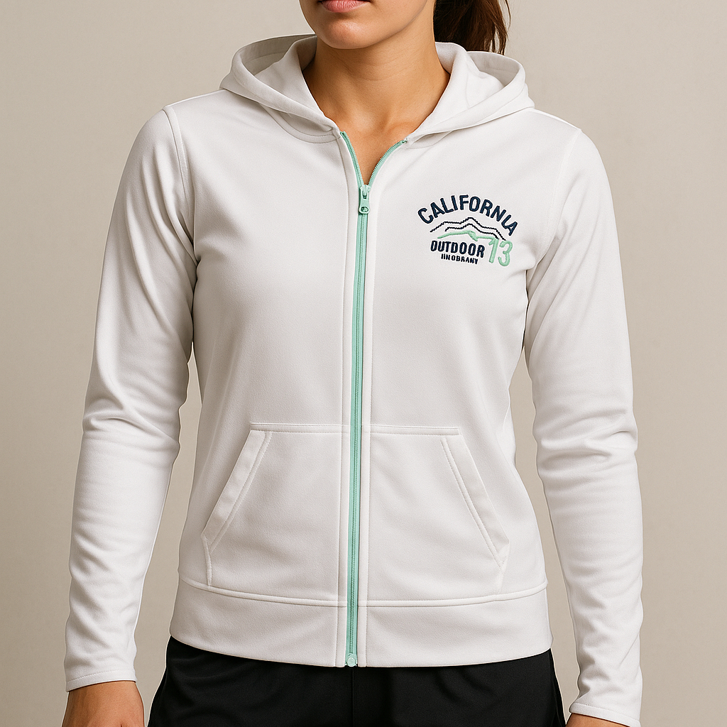 Jaket Running Olahraga Wanita OUTDOOR PRODUCTS Putih Size L