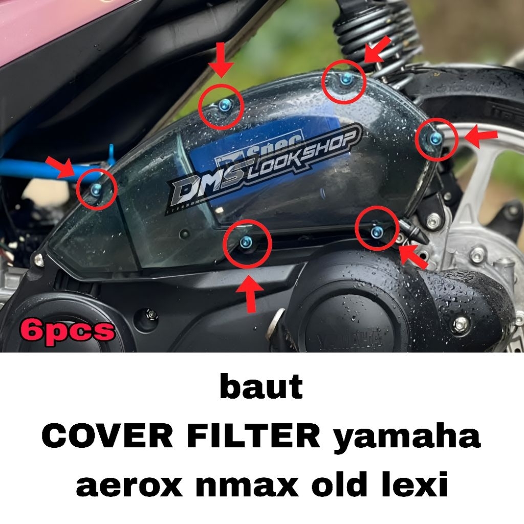 baut titanium set cover box filter yamaha aerox nmax OLD lexi