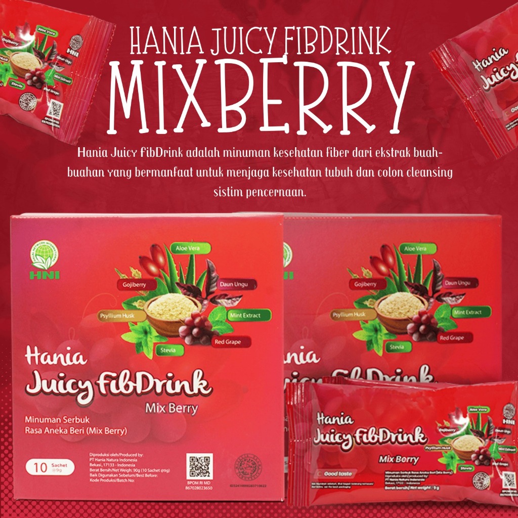 

Herbal Minuman Diet - Hania Juicy Fibdrink Mixberry - ΗΝΙ ΒΡΟM