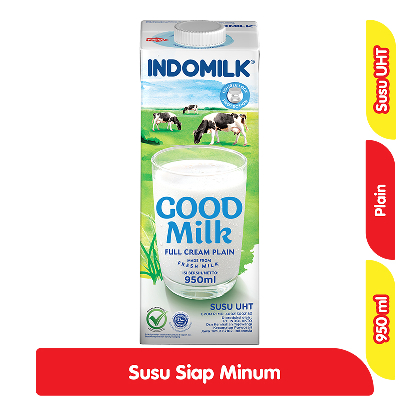 

Indomilk Good Milk Full Cream Plain 950 mL 950mL UHT