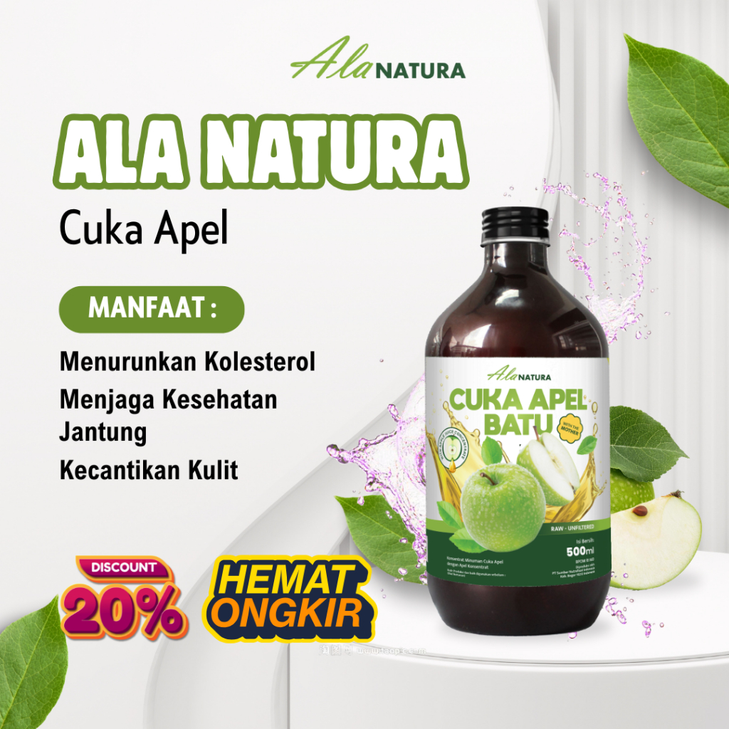 

Alanatura Cuka Apel Original Organic 500 ml - Cuka Sari Apel Atasi Kolesterol dan Jantung