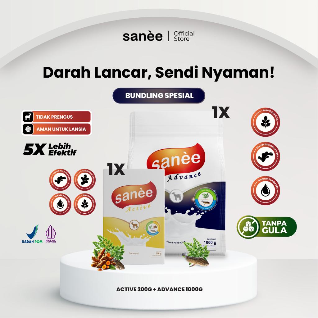 

Susu Kambing Etawa Bubuk Advance 1Kg + Active 200g Sanee