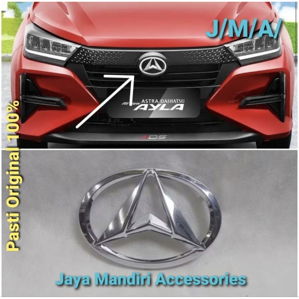 EMBLEM LOGO GRILL DEPAN ALL NEW AYLA 2023 2024 UP ORIGINAL
