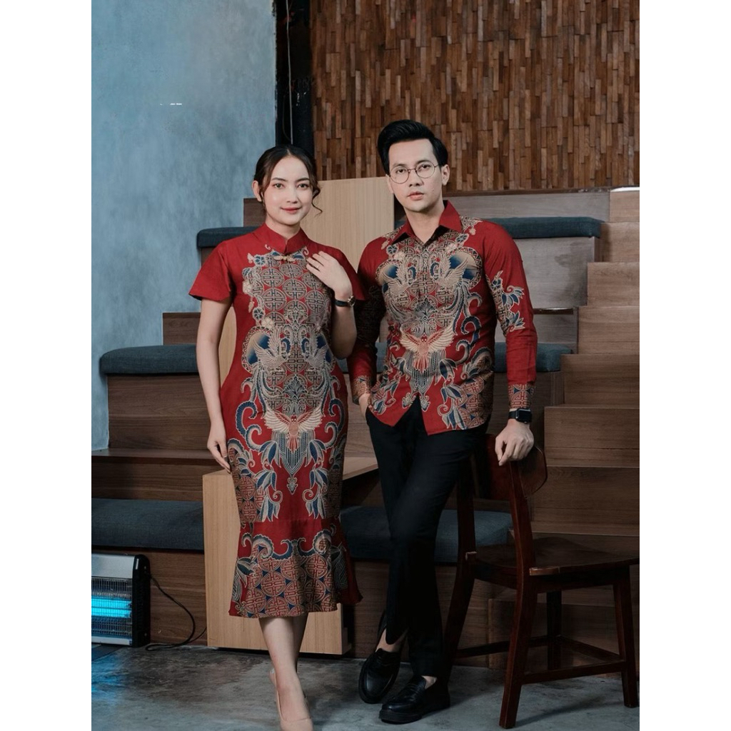 Couple gaun batik Maruna PREMIUM - Gaun Batik Wanita Terbaru - Couple Dres batik wanita