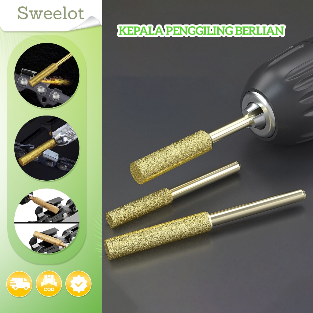Kikir rantai gergaji mesin, penggiling rantai gergaji listrik, kepala penggiling berlian, kepala pen
