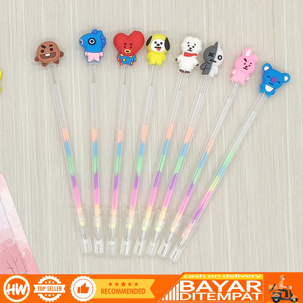 

HaiWai COD Pena Gel Warna Motif BT21 KPop / Pena Karakter Produk Import Murah U140