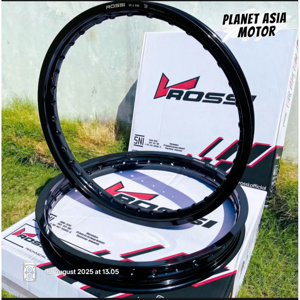 VELG ROSSI HITAM KILAP/GLOSSY & HITAM DOFF/BLACK SANDY RING 17 140/140, 140/160, 160/160