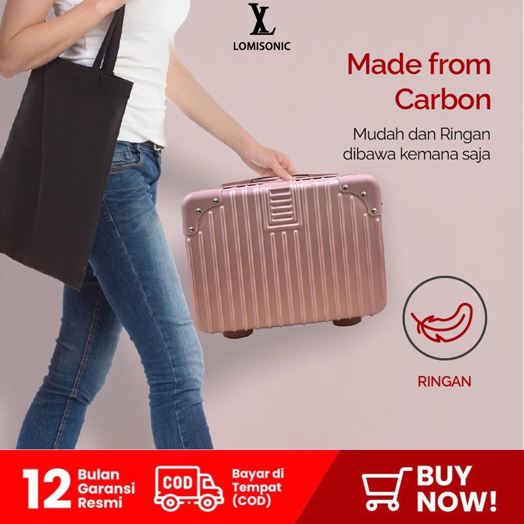 LOMISONIC 12INCH Koper Mini/Koper Makeup/Tas Kosmetik/Tas Koper Mini Wanita /ANTI PECAH