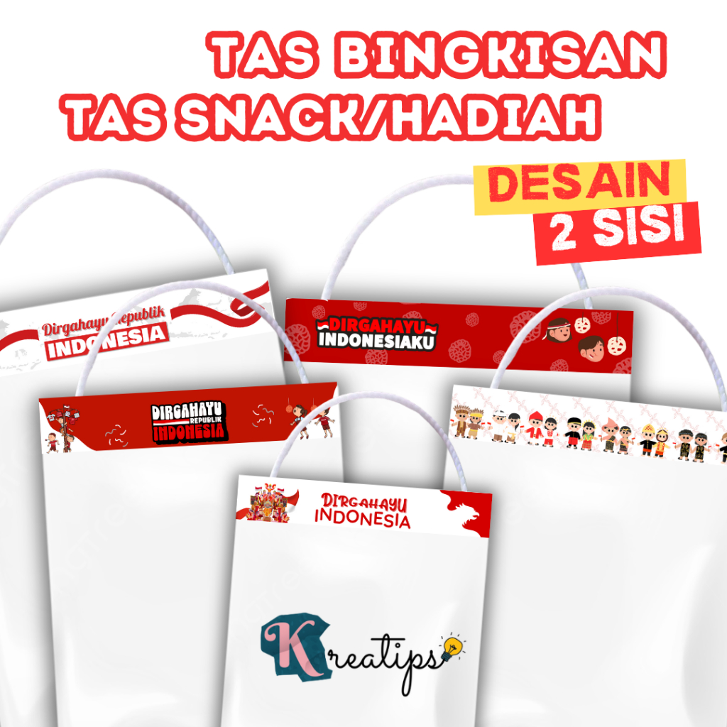 

Tas Bingkisan Tas Snack Tas Hadiah Tas Hampers Tas Plastik Label Tas Souvenir Tas Agustusan Label Snack Label Bingkisan Label Bingkisan Agustusan [1 PAK ISI 8 BIJI TERMASUK LABEL 2 SISI+TALI PLINTIR+PLASTIK]