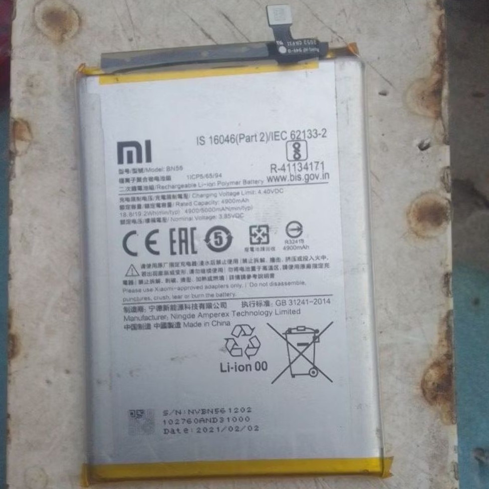 batre BN56 Hp redmi9a/9c seken