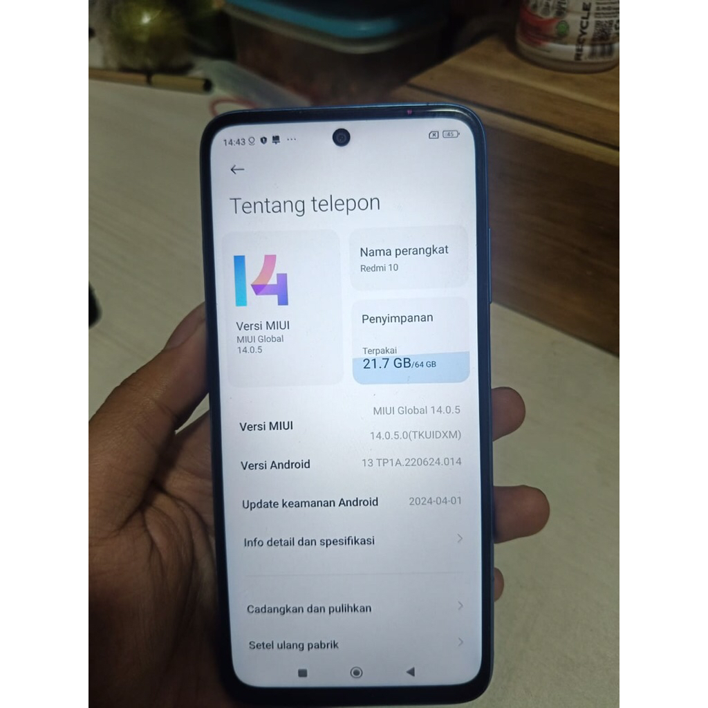 HP REDMI 10 2022 RAM 4/64