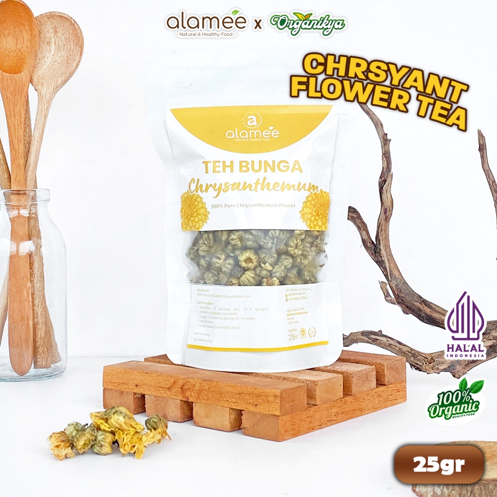 

Teh Bunga Chrysanthemum Tea Krisan Emas Golden Crysant Herbal Alami Organik Alami 25gr organikya