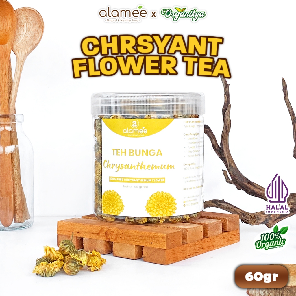 

Teh Bunga Chrysanthemum Tea Krisan Emas Golden Crysant Herbal Alami Organik Alami 60gr organikya