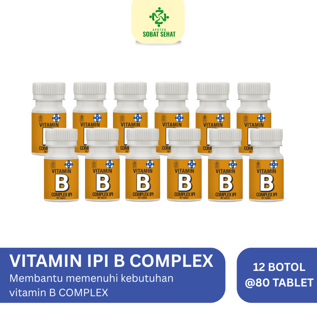 [12 BOTOL] Vitamin IPI B Complex 80Tablet