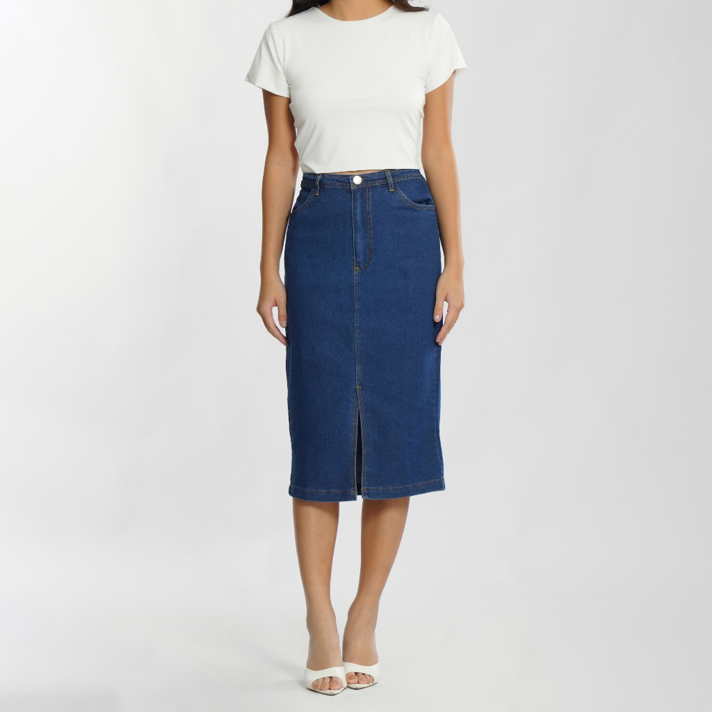 Momelca Ariella Denim Skirt - Rok Jeans Wanita
