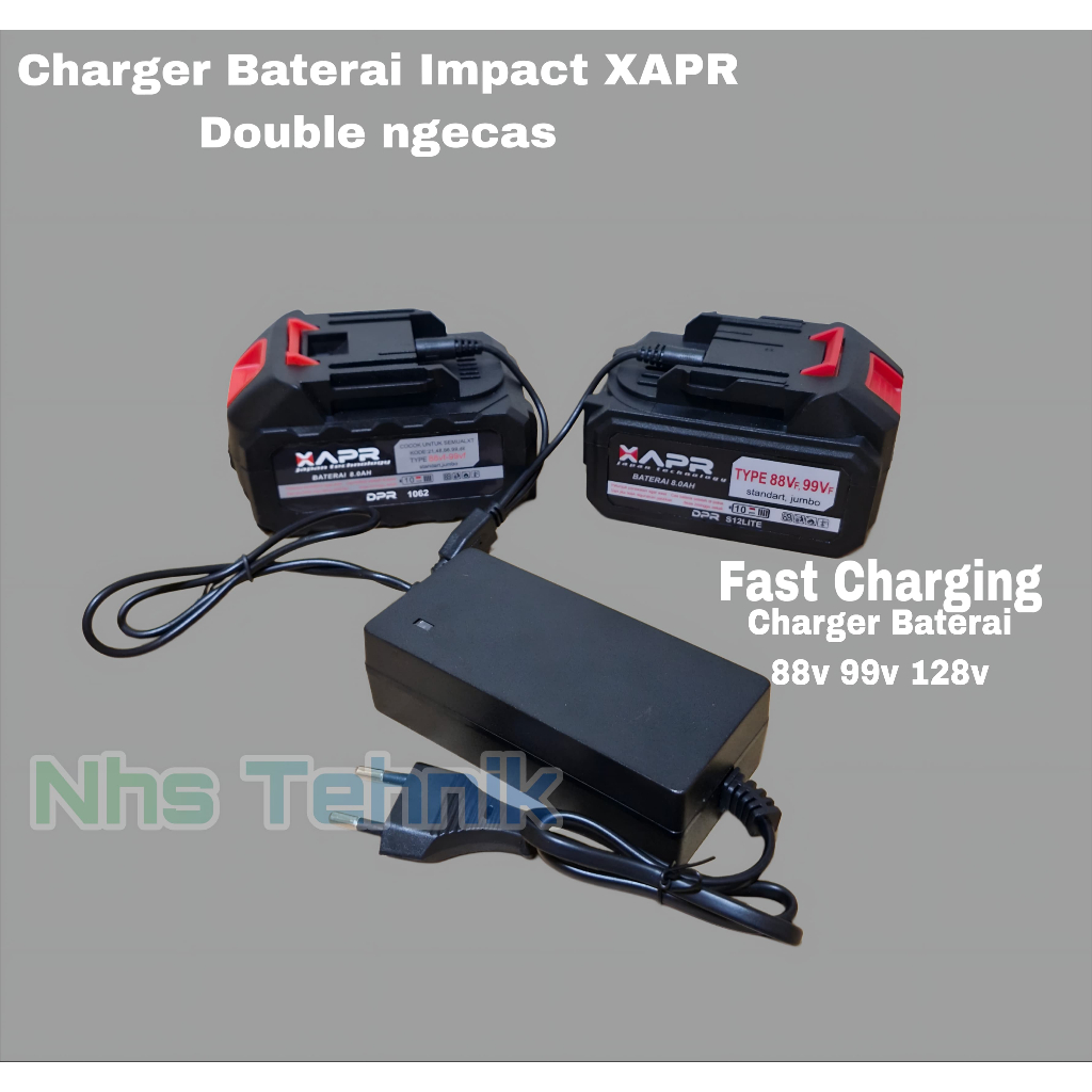 XAPR Charger Baterai Double Charger Bor Impact 88Vf 99Vf 128Vf