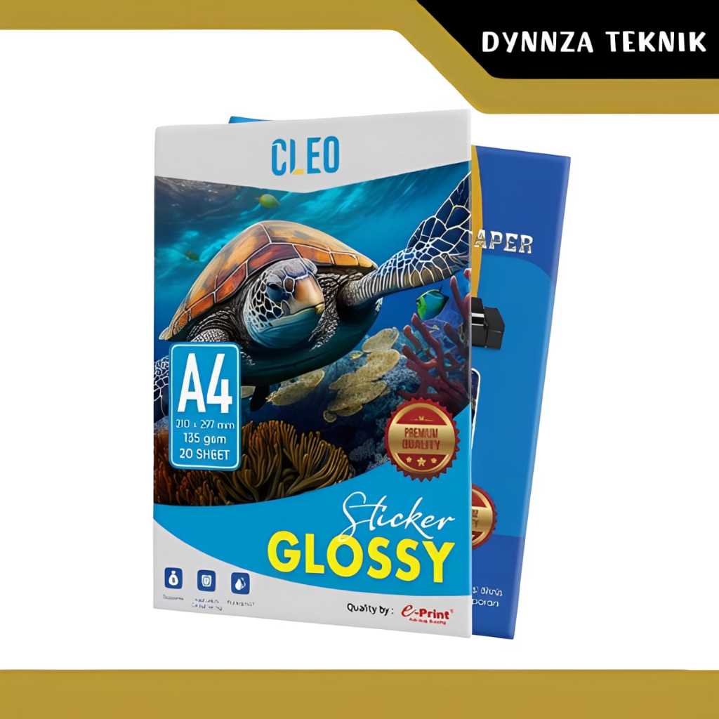

Kertas Sticker Glossy A4 CLEO/Kertas Stiker A4 CLEO 20 Lembar