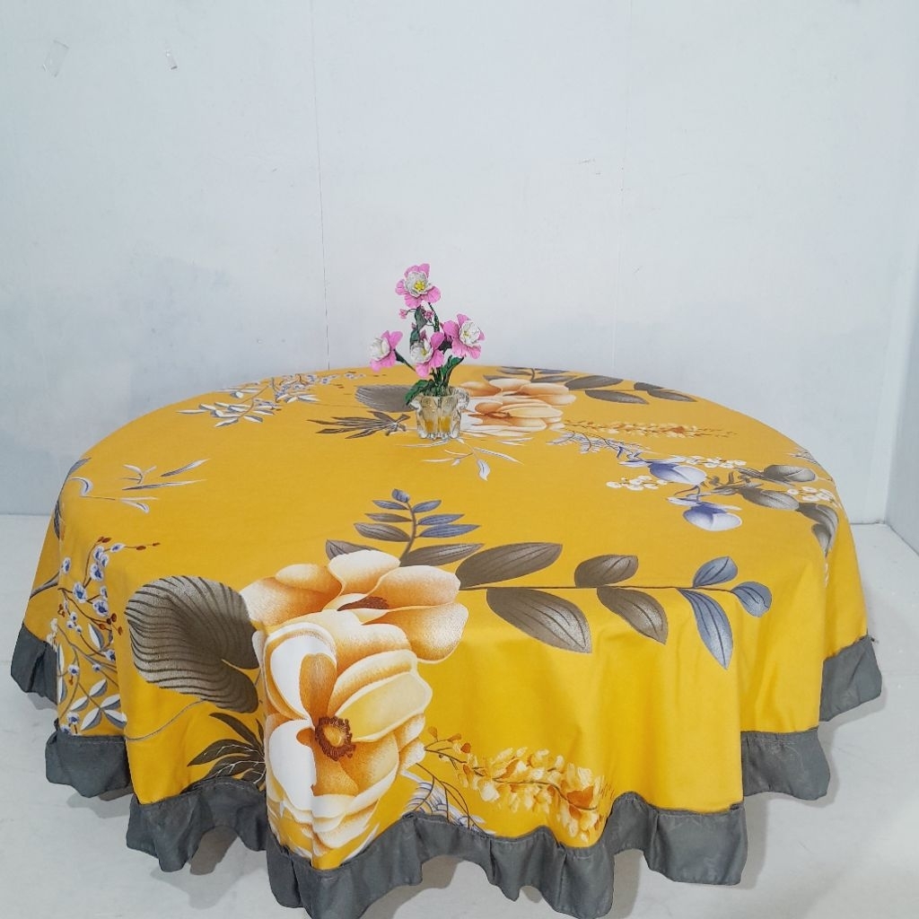 Taplak meja bulat taplak meja osin alas meja lantai motif minimalis