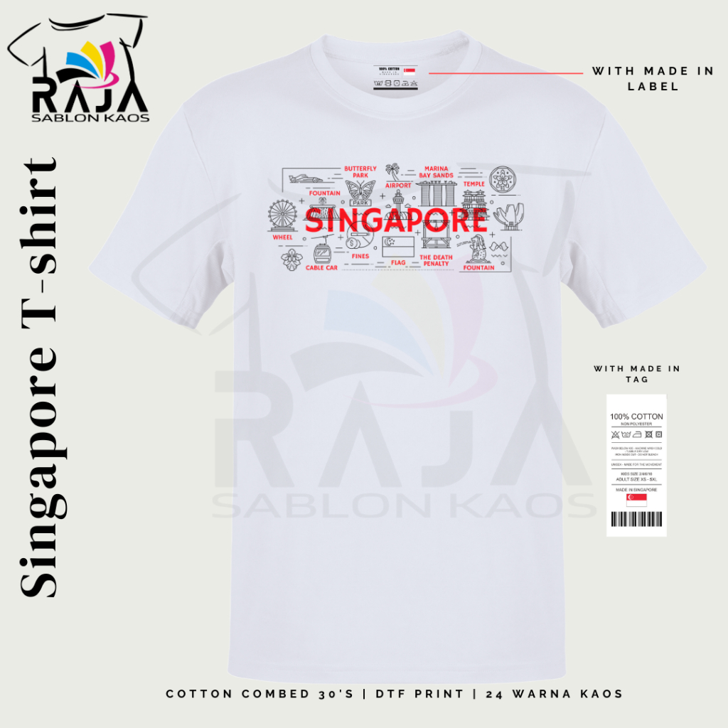 Baju Souvenir Negara Singapore  Kaos Oleh-oleh Negara Singapore Type 4