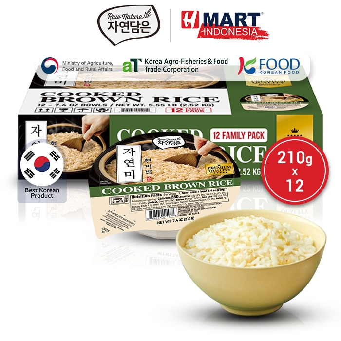 

RAW NATURE Cooked Brown Rice - Nasi Merah Instan Korea 210g 1 Dus (isi 12pcs)
