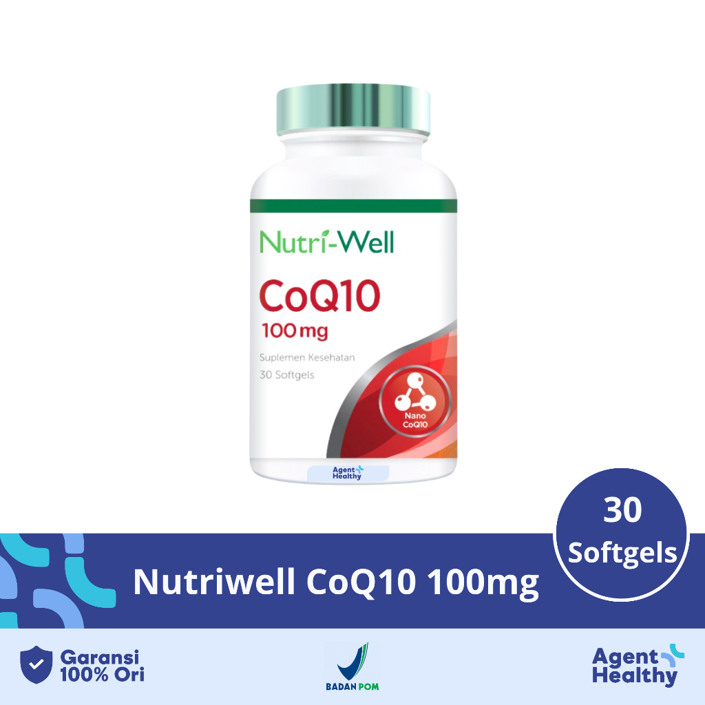Nutriwell CoQ10 100mg isi 30 Softgels - Meningkatkan Kesehatan Jantung