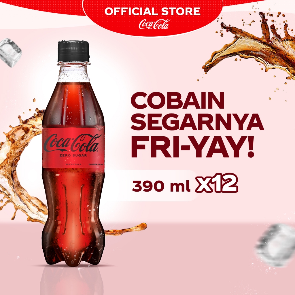 

Coca-Cola Zero Sugar Minuman Soda - Botol 390ml - x12 Pcs