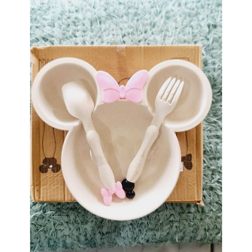 Tempat Makan Set/ tempat makan Mpasi anak Minie Murah dan Lucu