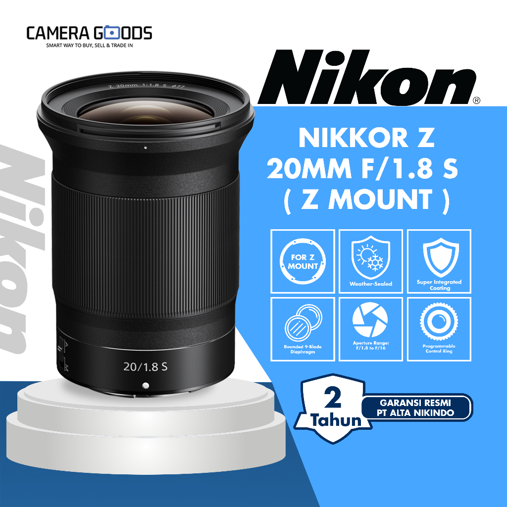 Lensa Nikon NIKKOR Z 20mm F1.8 S / Nikon Z 20mm F/1.8 Garansi Resmi 2 Tahun