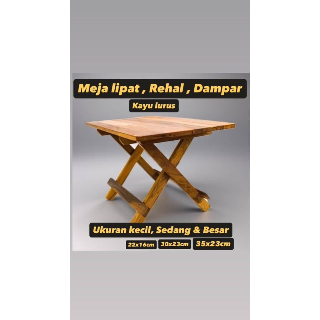 MEJA LIPAT / REHAL / REKAL / DAMPAR TERBUAT DARI KAYU LURUS UNTUK NGAJI DAN BELAJAR
