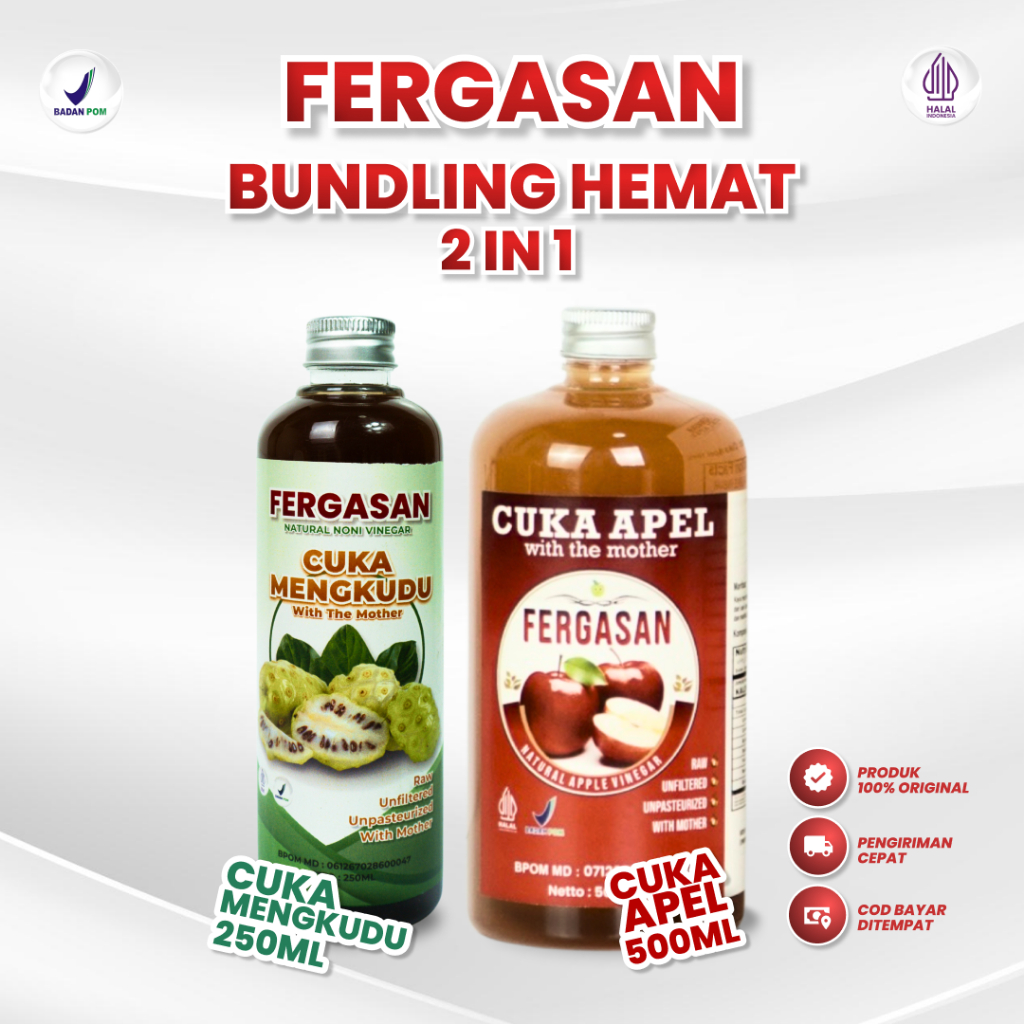

Paket Hemat Bundling Cuka Apel 500 Ml Dengan Cuka Mengkudu 250 Ml