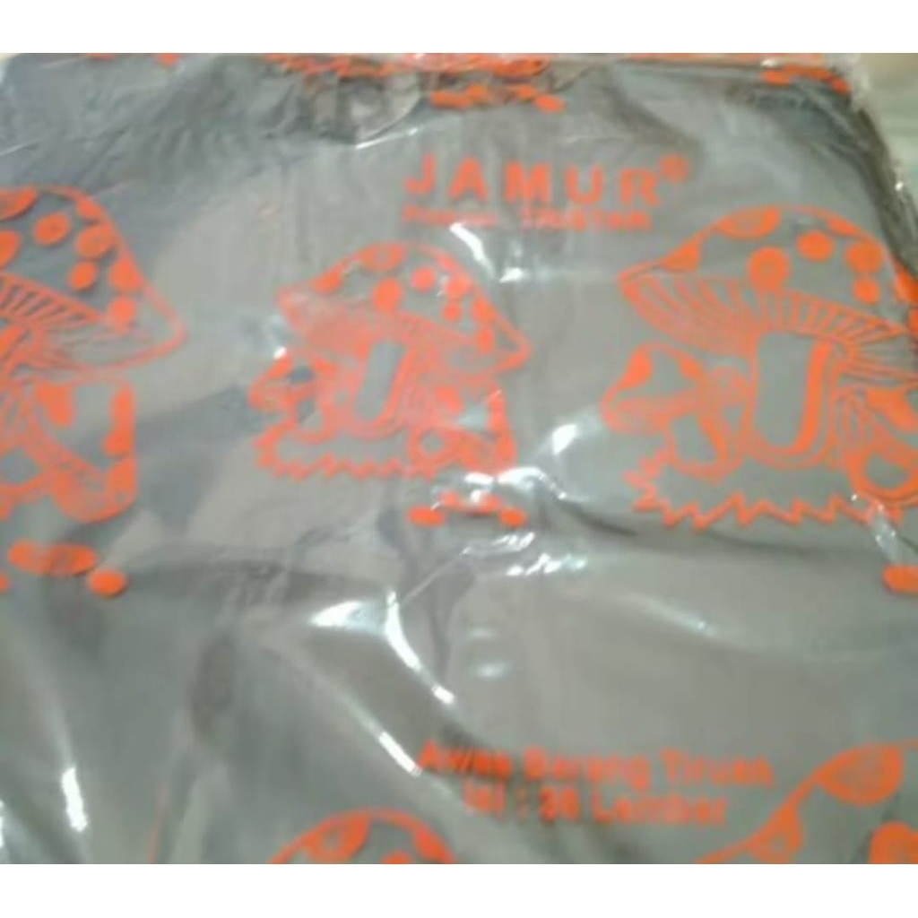 Tanggung Kantong Plastik Kresek Jamur Orange Hitam