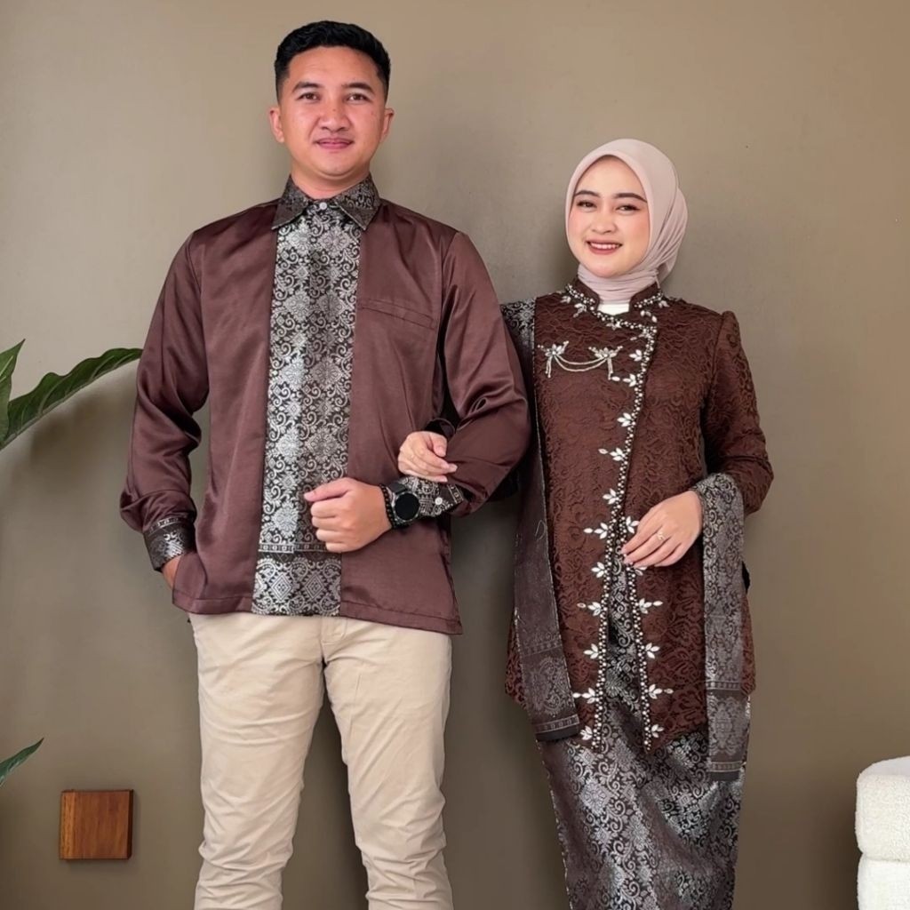 Azkana Batik - Kebaya Couple Termurah Kebaya Janggan Pasangan Couple Kebaya Mahogany Kebaya Wisuda T