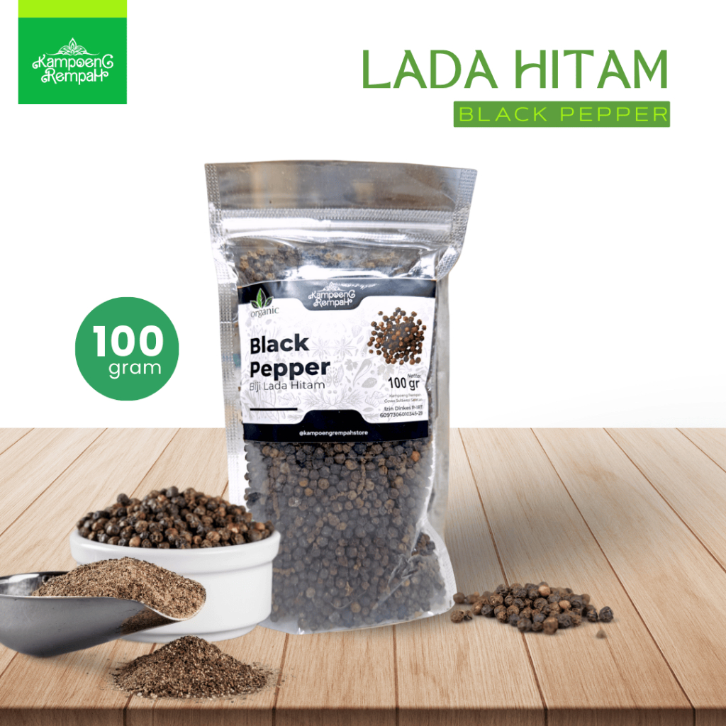 

Kampoeng rempah - Lada Hitam Butiran Premium 100 gram