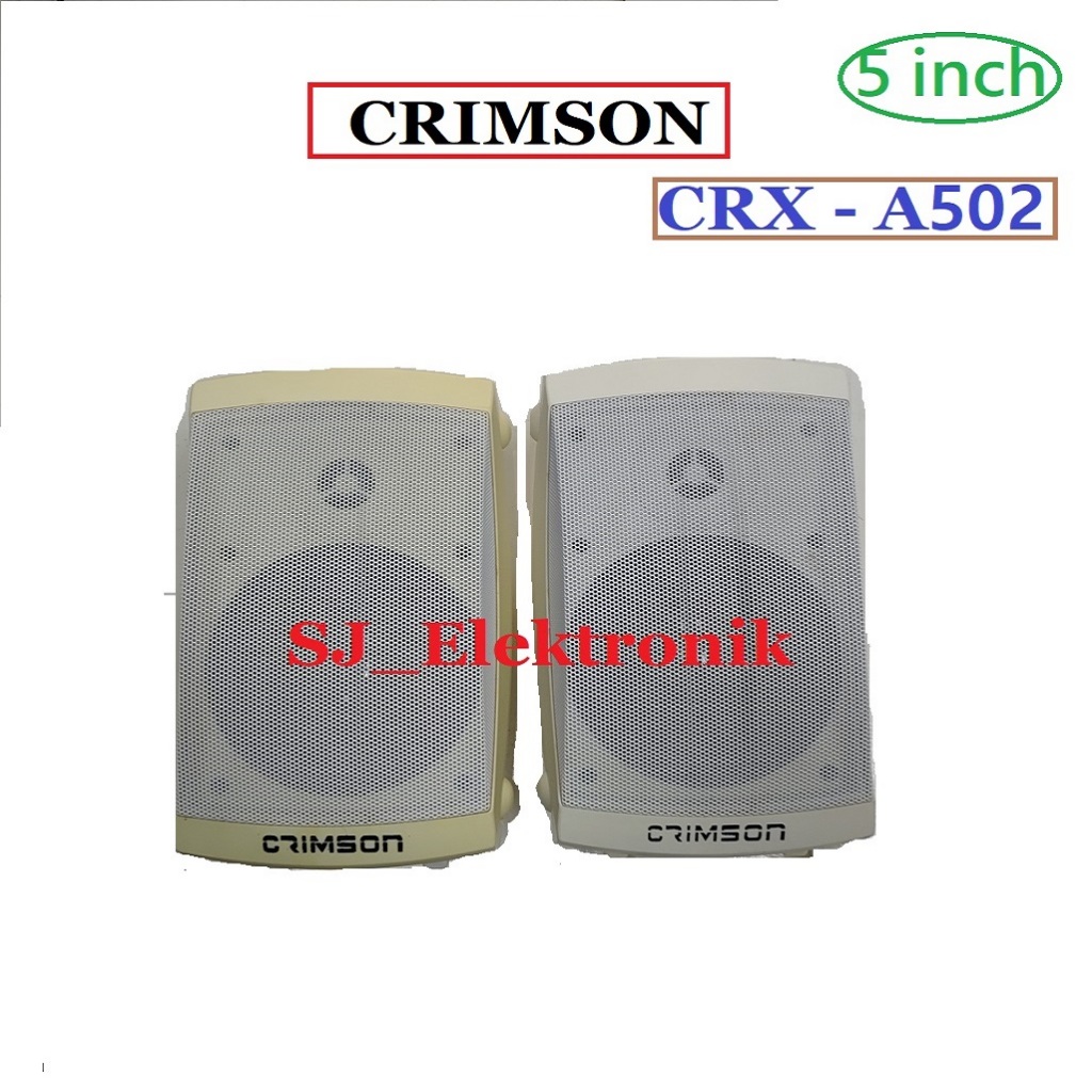 Speaker Pasif Crimson CRX - A502 White 5 inch Sepasang + Bracket (Barang baru tapi agak kuning)