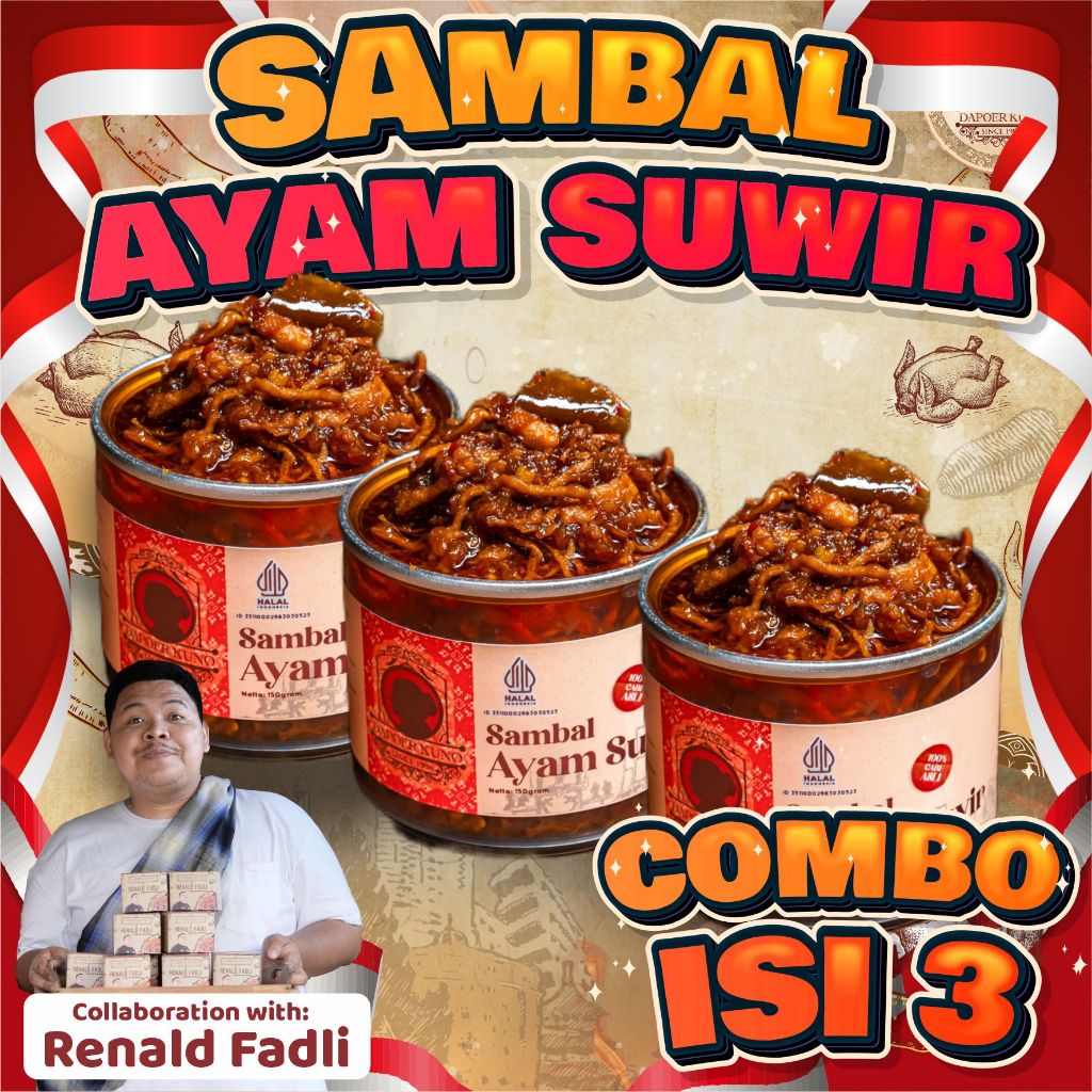 

[3 Pcs] Dapoer Kuno - Sambal Ayam Suwir 150gr x 3pcs