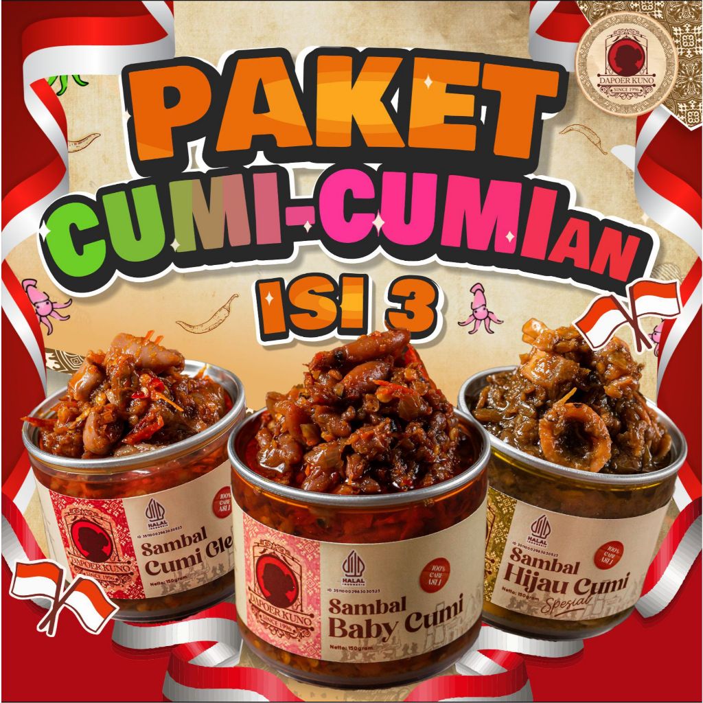 

Paket Sambal Cumi Cumi an - Isi 3 DAPOER KUNO [150 Gram x 3pcs]