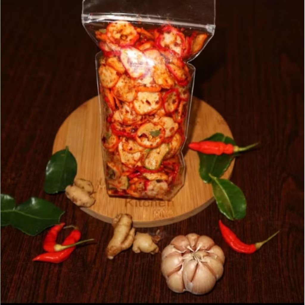 

KERUPUK SEBLAK KERING aroma daun jeruk kemasan 50gram