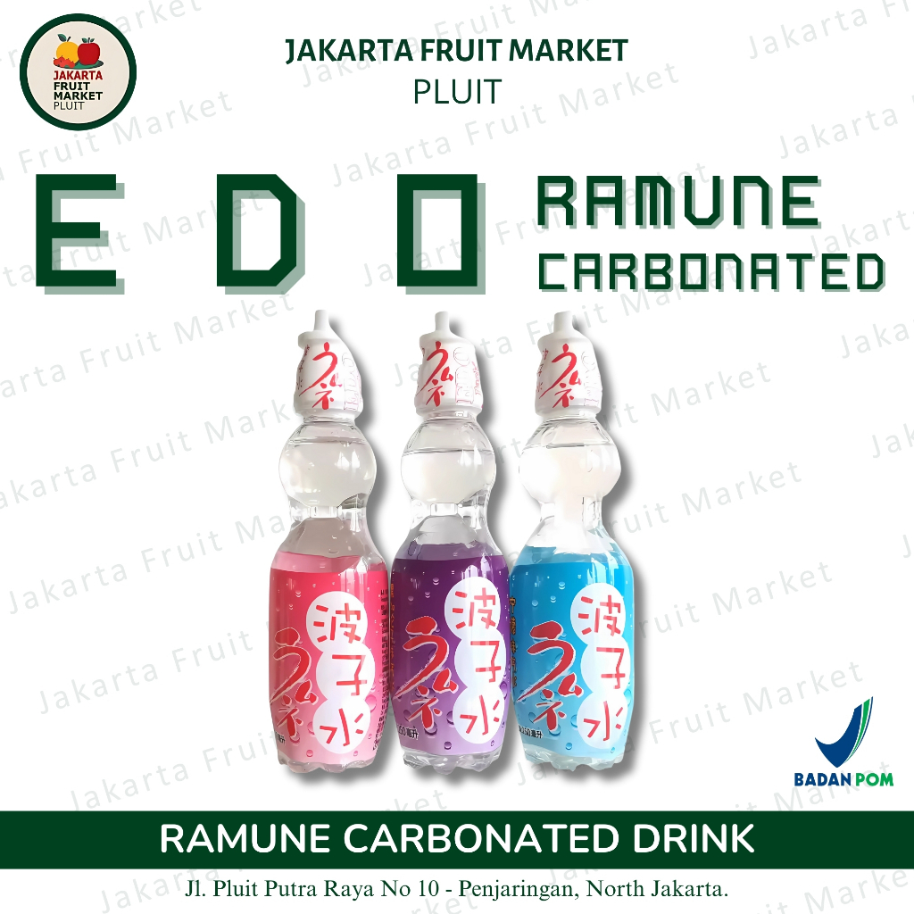 

Minuman EDO Ramune Carbonated Drink - Grape/Lemon/Peach Minuman Segar