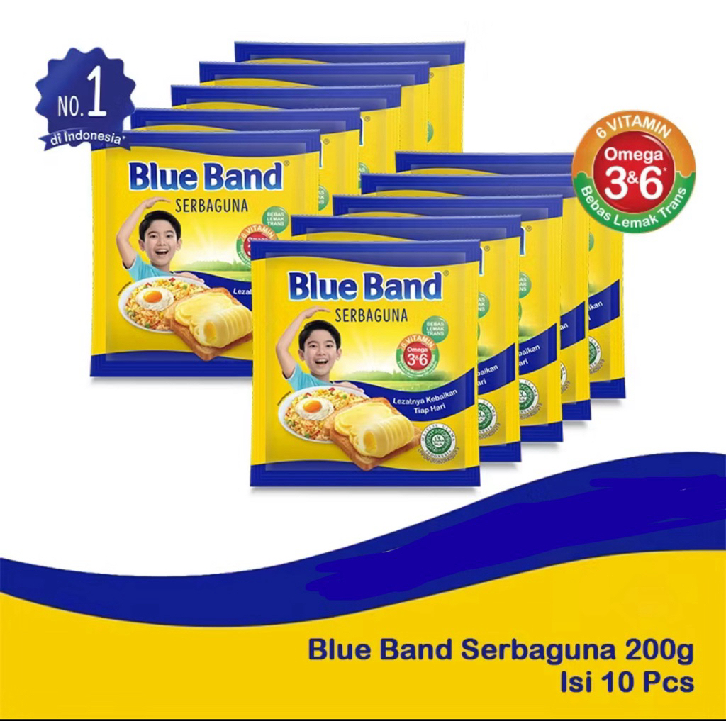 

BLUE BAND MARGARINE SERBA GUNA 200 gram isi 10 pcs