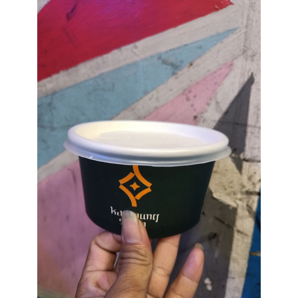 Paper bowl 650ml food grade motif tahan panas